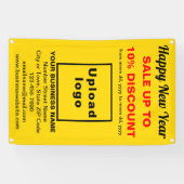 Nouvel an commercial Vente sur bannière jaune (Horizontal)