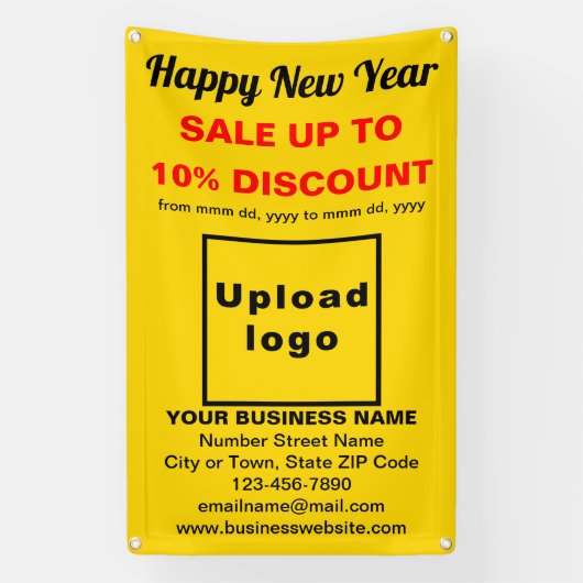 Nouvel an commercial Vente sur bannière jaune (Verticale)