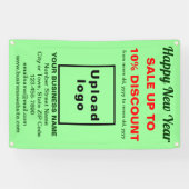 Nouvel an commercial Vente sur bannière verte légè (Horizontal)