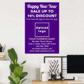 Nouvel an d'affaires Vente sur affiche violet (Bureau à domicile)