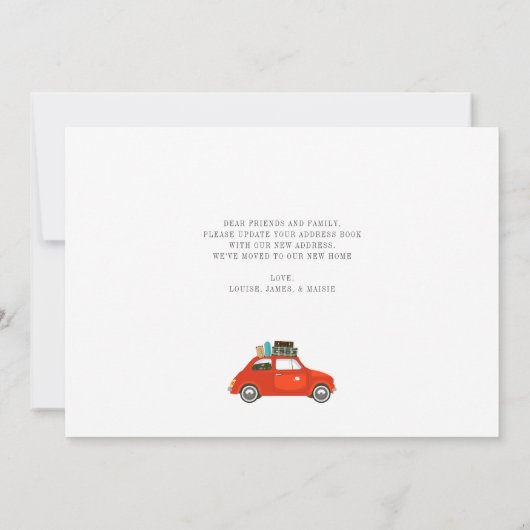 Nouvel an Début Déménagement Faire-part d'adresse (Dos)