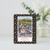 Nouvel An| Étoiles d'or Roses| Carte photo (Debout devant)