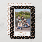 Nouvel An| Étoiles d'or Roses| Carte photo (Devant / Derrière)