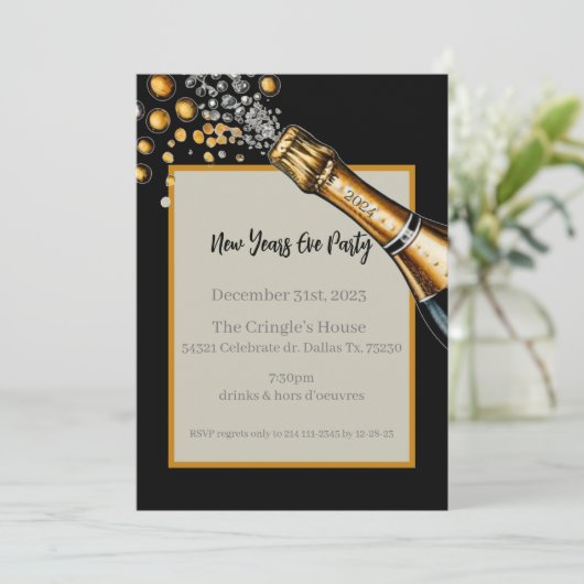 Nouvel An Eve Invitation (Debout devant)