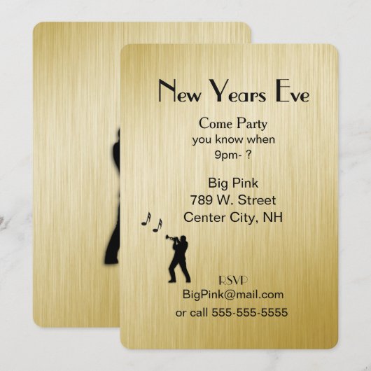 Nouvel An Eve Party Invitation (Devant / Derrière)