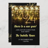 Nouvel An Eve Party Invitation l Nouvel An 2024 (Devant / Derrière)
