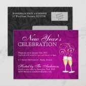 Nouvel An Eve Party Invitations Cartes postales (Devant / Derrière)