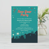 Nouvel An Fête Mi-Siècle Style Moderne Invitation (Debout devant)