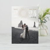 Nouvel An Feu d'artifice éclater Elégante carte de (Debout devant)