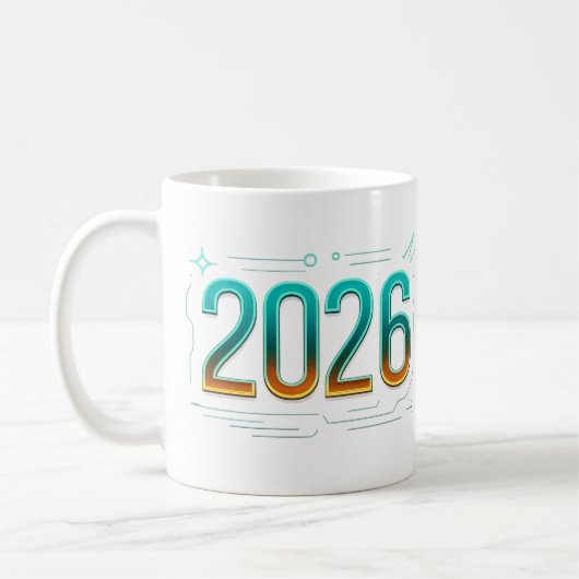 Nouvel An futuriste 2026 Mug - Célébration stylish (Gauche)