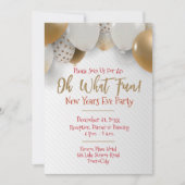 Nouvel An, Gold & White Party Invitation (Devant)