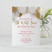 Nouvel An, Gold & White Party Invitation (Debout devant)