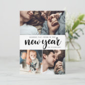 Nouvel An Honneur Trois Photo Collage Carte Nouvel (Debout devant)