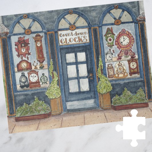 Nouvel An Horloge Boutique Aquarelle Puzzle