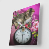 Nouvel An Horloge Chat 12 minuit Compte rendu (Angle)