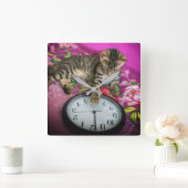 Nouvel An Horloge Chat 12 minuit Compte rendu (Maison)