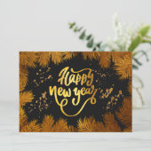 Nouvel an Invitation Pine Gold Company Party (Debout devant)