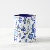Nouvel an lunaire Chinoiserie Blue Mug (Centre)