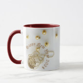 Nouvel an mugs cadeau 2024 blanc & or (Gauche)