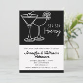 Nouvel an noir invitation Cocktail (Debout devant)