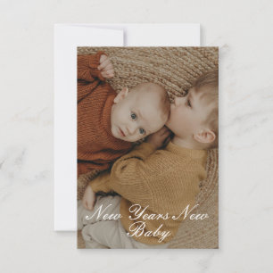 Nouvel an Nouveau bébé carte plat de naissance