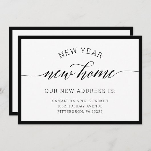 Nouvel An| Nouveau Faire-part de déménagement rési (Devant / Derrière)