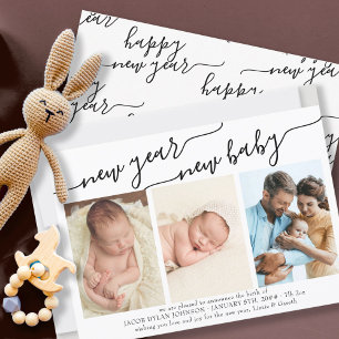 Nouvel An Nouvel Enfant 3 Faire-part de naissance