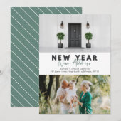Nouvel an nouvelle adresse photo carte de vacances (Devant / Derrière)