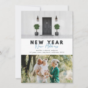 Nouvel an nouvelle adresse photo carte de vacances