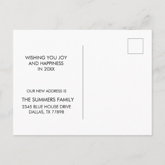 Nouvel An Nouvelle Maison Moving Faire-part Script (Dos)