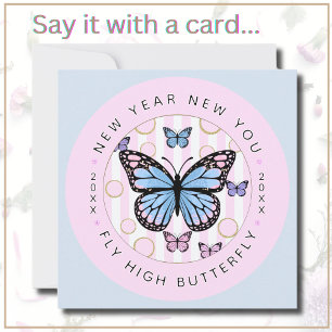 Nouvel An Papillon Hi YouFly - Carte Nouvel An