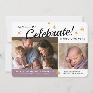 Nouvel An Photo Baby Girl Faire-part de naissance