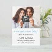 Nouvel An Photo Bébé Garçon Grossesse Faire-part (Debout devant)