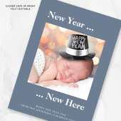 Nouvel An Photo Blue Faire-part de naissance
