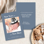 Nouvel An Photo Blue Faire-part de naissance