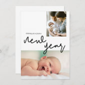 Nouvel An Photo Faire-part de naissance (Devant / Derrière)