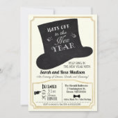 Nouvel An Réveillé Invitation De Chapeau (Devant)