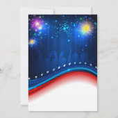 Nouvel An Rouge Blanc Bleu Patriotique Invitation (Dos)