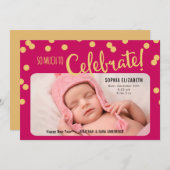 Nouvel An Salutation Bébé Fille Faire-part de nais (Devant / Derrière)