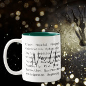 Nouvel an sensations inspirantes Mug à deux tons