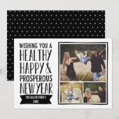 Nouvel An Souhaite Vacances Cartes photos (Devant / Derrière)