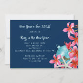 Nouvel An Tropical Soirée Plumeria Invitation (Devant)