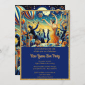 Nouvel An vintage Soir Fête Heure Invitation (Devant / Derrière)