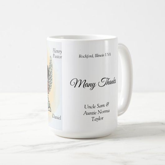 Nouvel ange bébé Merci Mapule Pasteur Henry Mug (Devant droit)