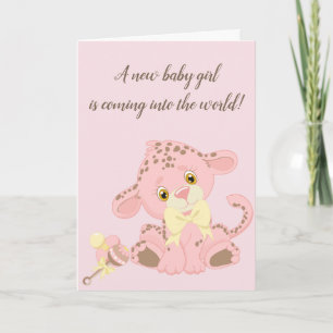 Nouvel animal de rose de carte de baby shower