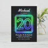Nouvel anniversaire de Neon invitation pour Boy 20 (Debout devant)