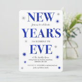 Nouvel an's Eve Blue & Silver invitation (Debout devant)