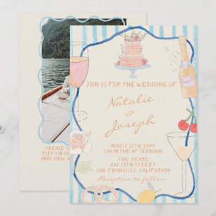 Nouvel Art à main levée Invitation de mariage avec