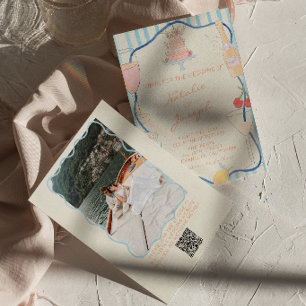 Nouvel Art à main levée Invitation de mariage avec