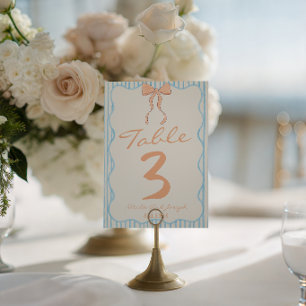 Nouvel Art Dessiné Rayé Nœud Numéro de Table de Ma